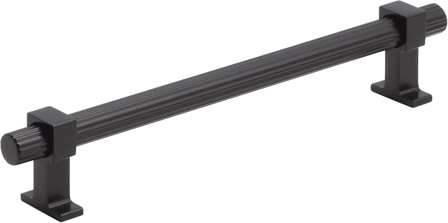 imageAmerock Cabinet Pull Matte Black 6516 inch 160 mm Center to Center Carrigan 1 Pack Drawer Pull Drawer Handle Cabinet HardwareMatte Black