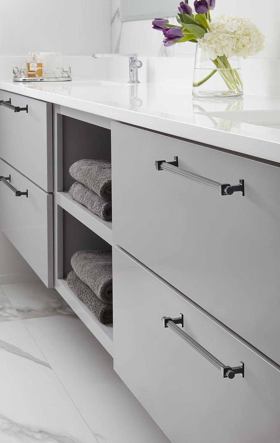 imageAmerock Cabinet Pull Matte Black 6516 inch 160 mm Center to Center Carrigan 1 Pack Drawer Pull Drawer Handle Cabinet HardwareMatte Black