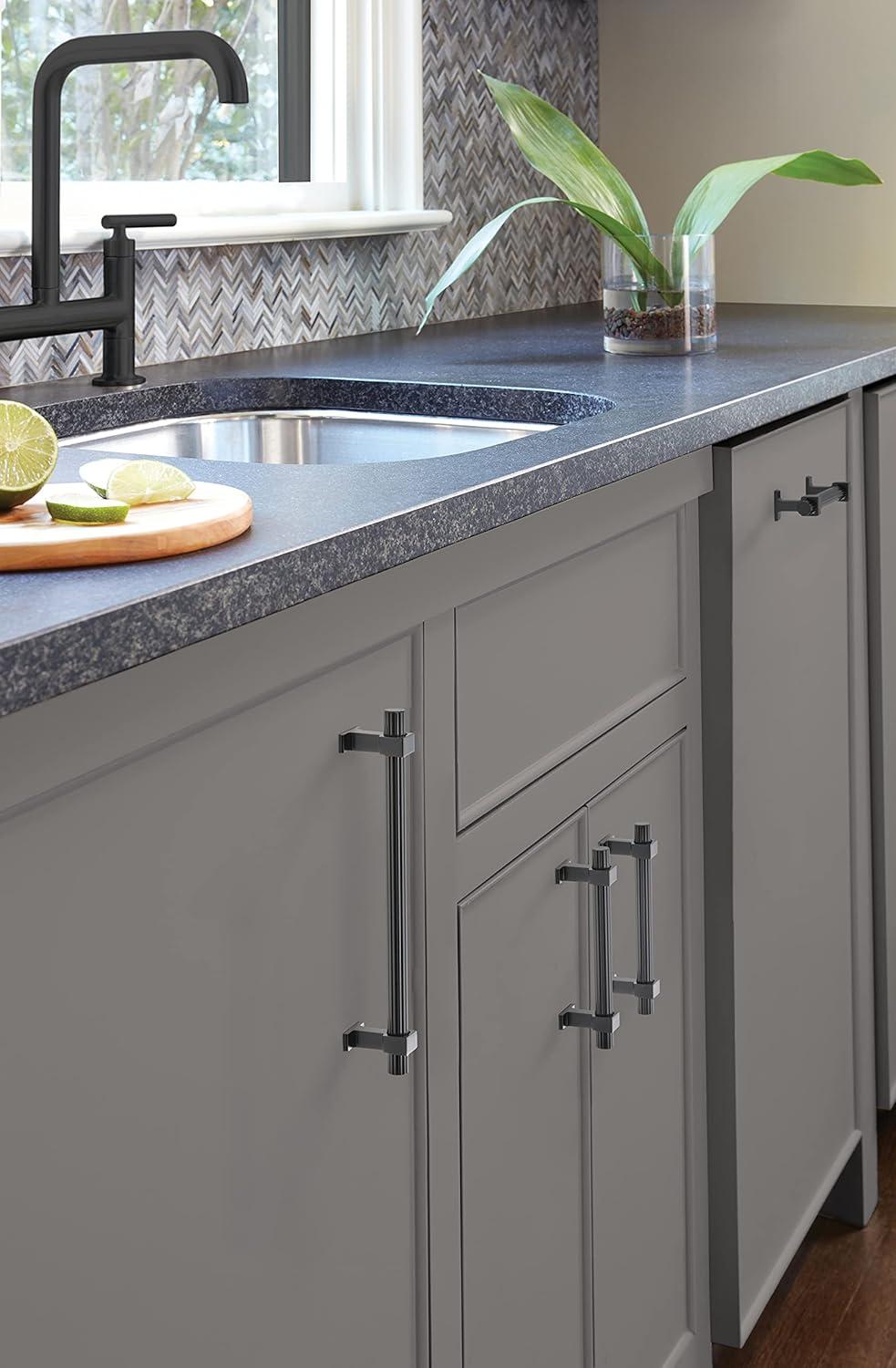 imageAmerock Cabinet Pull Matte Black 6516 inch 160 mm Center to Center Carrigan 1 Pack Drawer Pull Drawer Handle Cabinet HardwareMatte Black