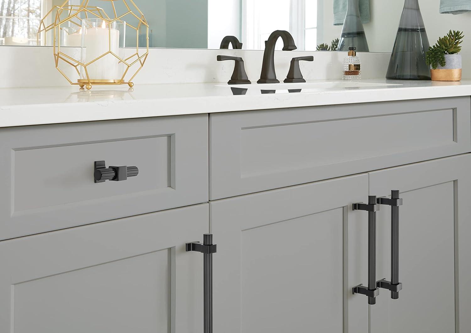 imageAmerock Cabinet Pull Matte Black 6516 inch 160 mm Center to Center Carrigan 1 Pack Drawer Pull Drawer Handle Cabinet HardwareMatte Black