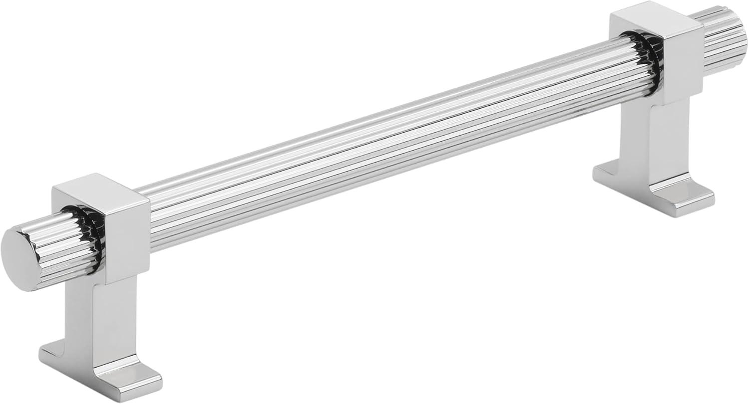 imageAmerock Cabinet Pull Matte Black 6516 inch 160 mm Center to Center Carrigan 1 Pack Drawer Pull Drawer Handle Cabinet HardwarePolished Chrome