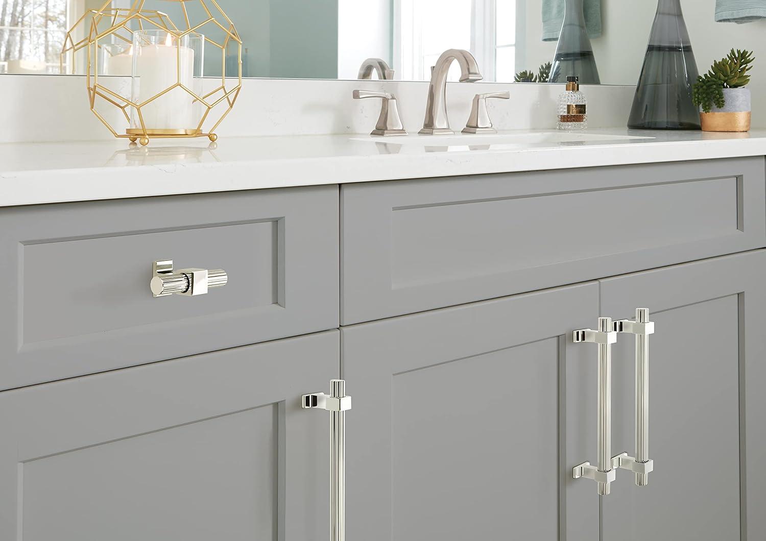 imageAmerock Cabinet Pull Matte Black 6516 inch 160 mm Center to Center Carrigan 1 Pack Drawer Pull Drawer Handle Cabinet HardwarePolished Nickel