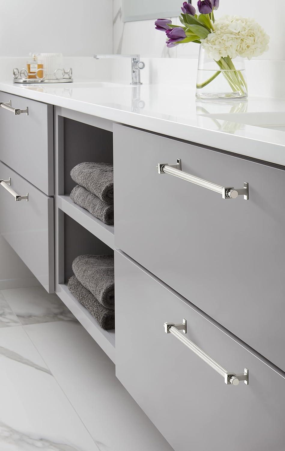 imageAmerock Cabinet Pull Matte Black 6516 inch 160 mm Center to Center Carrigan 1 Pack Drawer Pull Drawer Handle Cabinet HardwarePolished Nickel