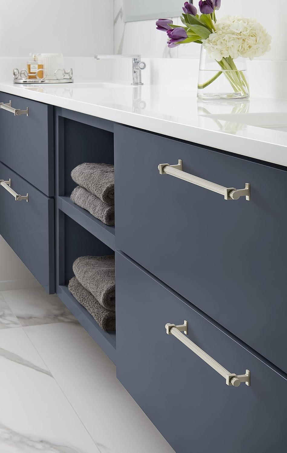 imageAmerock Cabinet Pull Matte Black 6516 inch 160 mm Center to Center Carrigan 1 Pack Drawer Pull Drawer Handle Cabinet HardwareSilver Champagne