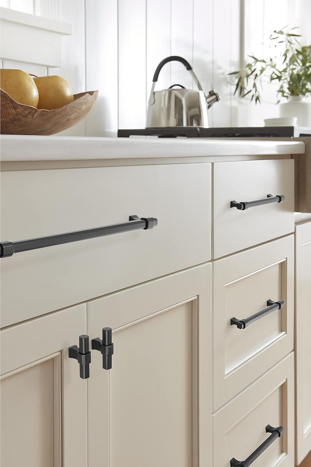imageAmerock Cabinet Pull Matte Black 6516 inch 160 mm Center to Center Remington 1 Pack Drawer Pull Drawer Handle Cabinet Hardware
