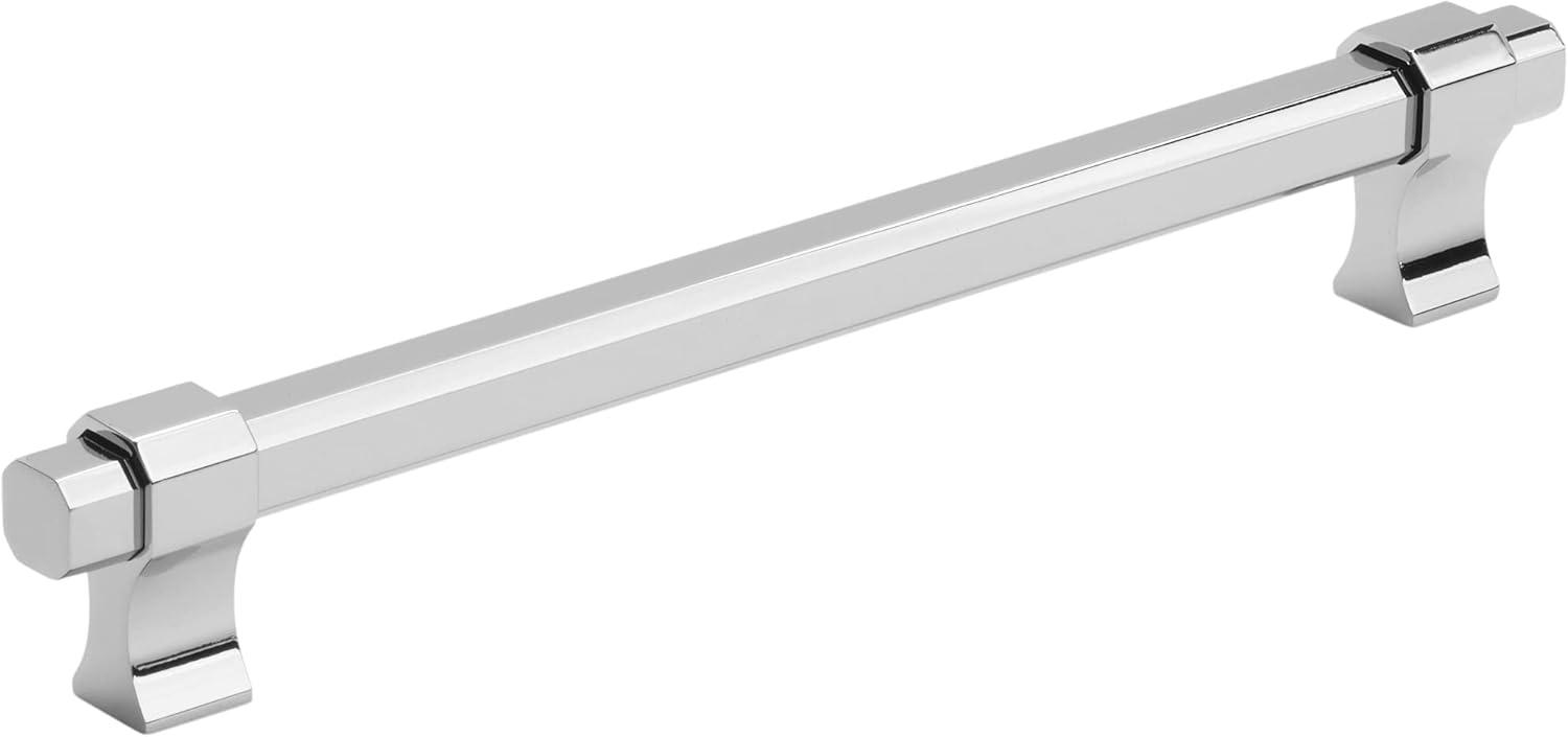 imageAmerock Cabinet Pull Matte Black 7916 inch 192 mm Center to Center Remington 1 Pack Drawer Pull Drawer Handle Cabinet HardwarePolished Chrome