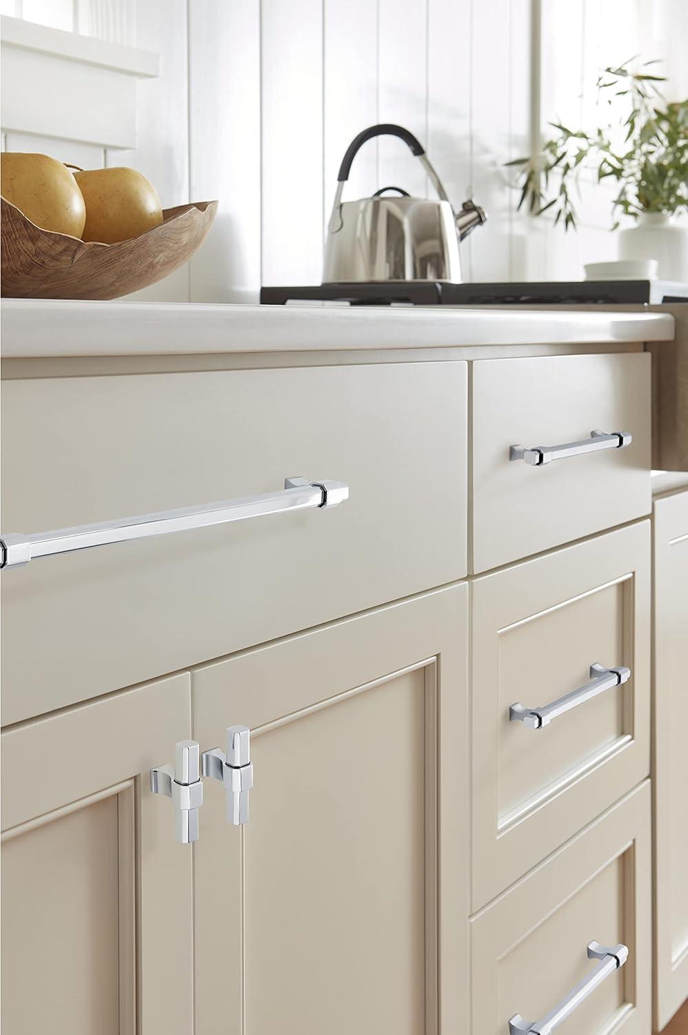 imageAmerock Cabinet Pull Matte Black 7916 inch 192 mm Center to Center Remington 1 Pack Drawer Pull Drawer Handle Cabinet HardwarePolished Chrome