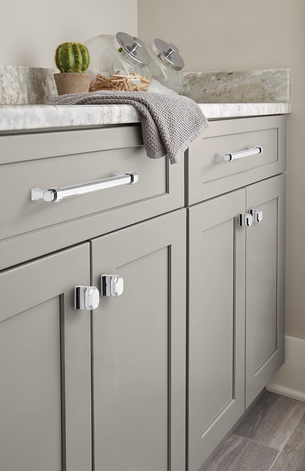 imageAmerock Cabinet Pull Matte Black 7916 inch 192 mm Center to Center Remington 1 Pack Drawer Pull Drawer Handle Cabinet HardwarePolished Chrome