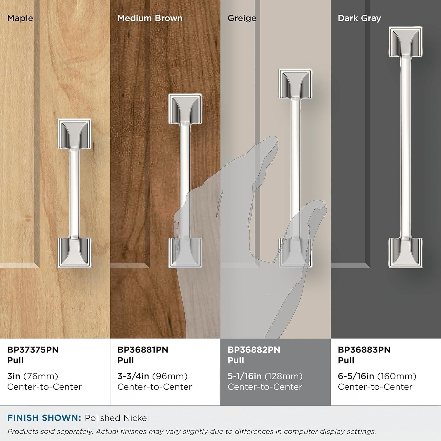 imageAmerock Cabinet Pull Matte Black 81316 inch 224 mm CentertoCenter Exceed 1 Pack Drawer Pull Cabinet Handle Cabinet HardwarePolished Nickel