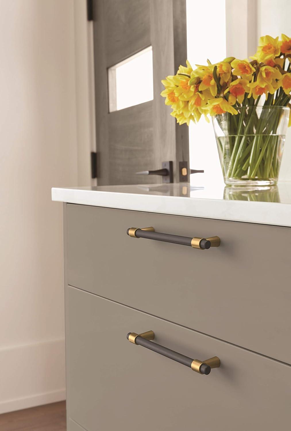 imageAmerock Cabinet Pull Matte BlackChampagne Bronze 334 inch 96 mm CentertoCenter Mergence 1 Pack Drawer Pull Cabinet Handle Cabinet HardwareMatte BlackChampagne Bronze