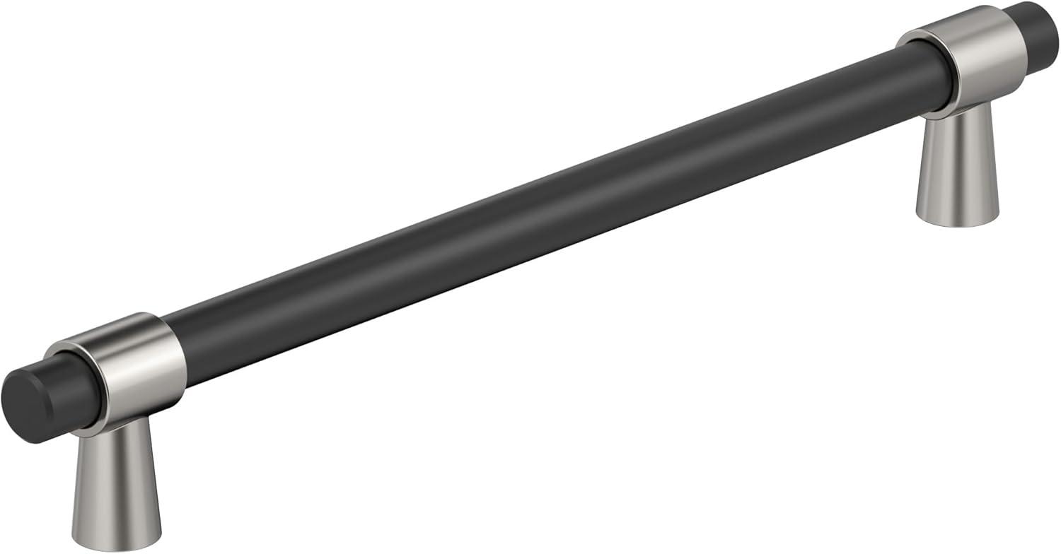 imageAmerock Cabinet Pull Matte BlackChampagne Bronze 334 inch 96 mm CentertoCenter Mergence 1 Pack Drawer Pull Cabinet Handle Cabinet HardwareMatte BlackPolished Nickel