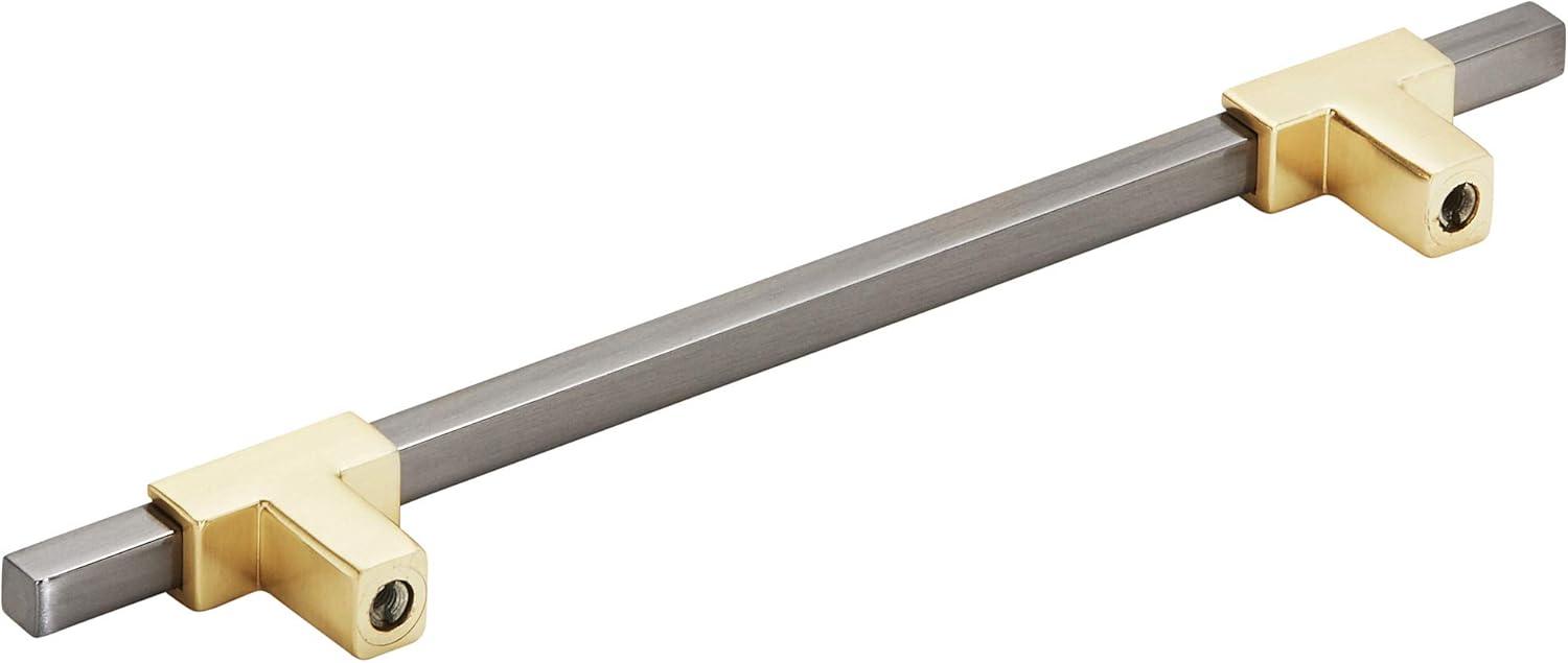 imageAmerock Cabinet Pull Polished ChromeBlack Chrome 10116 inch 256 mm Center to Center Urbanite 1 Pack Drawer Pull Drawer Handle Cabinet HardwareBrushed GoldBlack Chrome