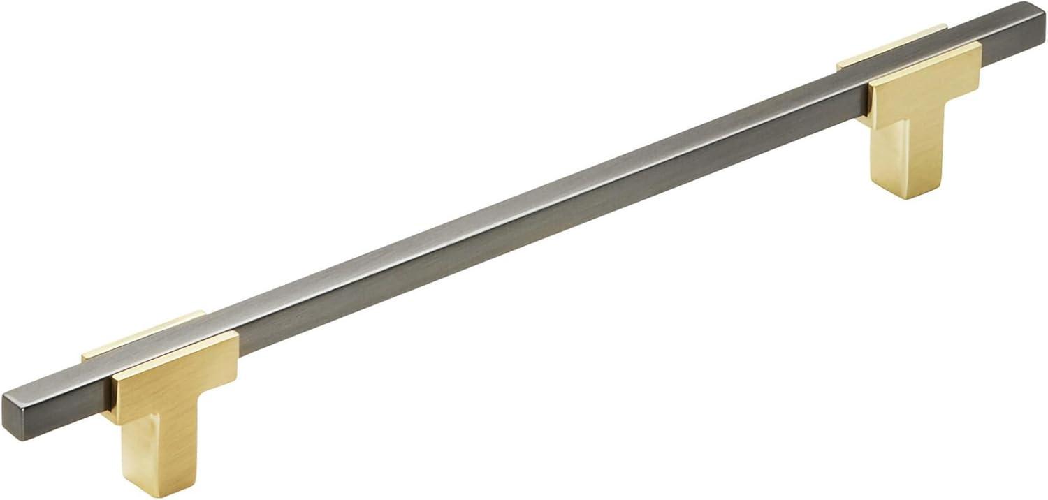 imageAmerock Cabinet Pull Polished ChromeBlack Chrome 10116 inch 256 mm Center to Center Urbanite 1 Pack Drawer Pull Drawer Handle Cabinet HardwareBrushed GoldBlack Chrome