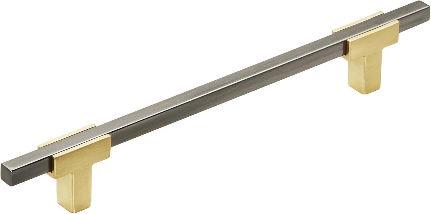 imageAmerock Cabinet Pull Polished ChromeBlack Chrome 10116 inch 256 mm Center to Center Urbanite 1 Pack Drawer Pull Drawer Handle Cabinet HardwareBrushed GoldBlack Chrome