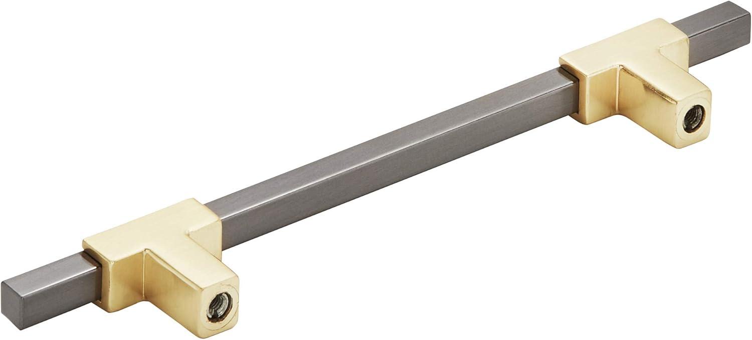 imageAmerock Cabinet Pull Polished ChromeBlack Chrome 10116 inch 256 mm Center to Center Urbanite 1 Pack Drawer Pull Drawer Handle Cabinet HardwareBrushed GoldBlack Chrome