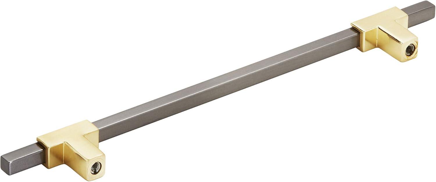 imageAmerock Cabinet Pull Polished ChromeBlack Chrome 10116 inch 256 mm Center to Center Urbanite 1 Pack Drawer Pull Drawer Handle Cabinet HardwareBrushed GoldBlack Chrome