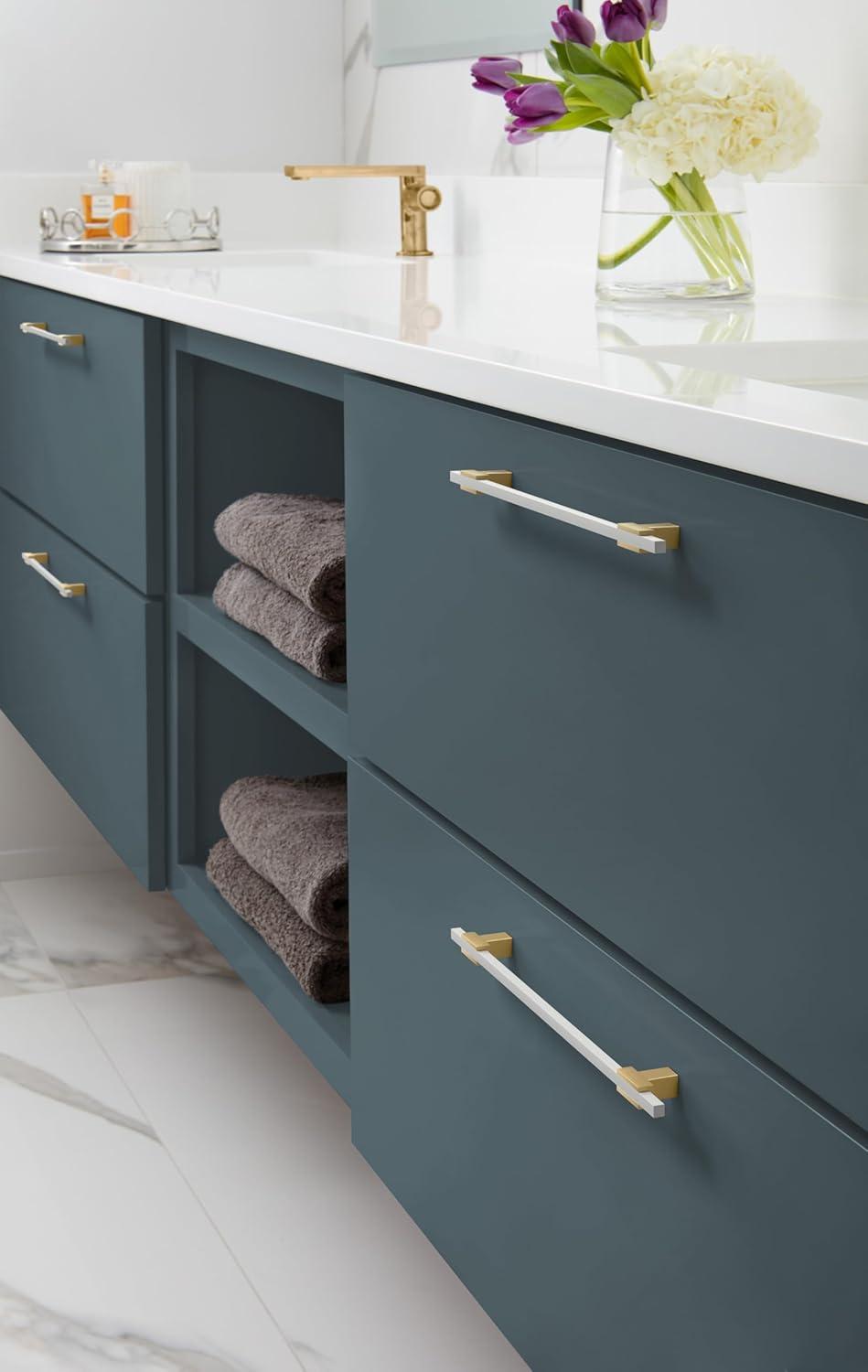 imageAmerock Cabinet Pull Polished ChromeBlack Chrome 10116 inch 256 mm Center to Center Urbanite 1 Pack Drawer Pull Drawer Handle Cabinet HardwareChampagne BronzeWhite