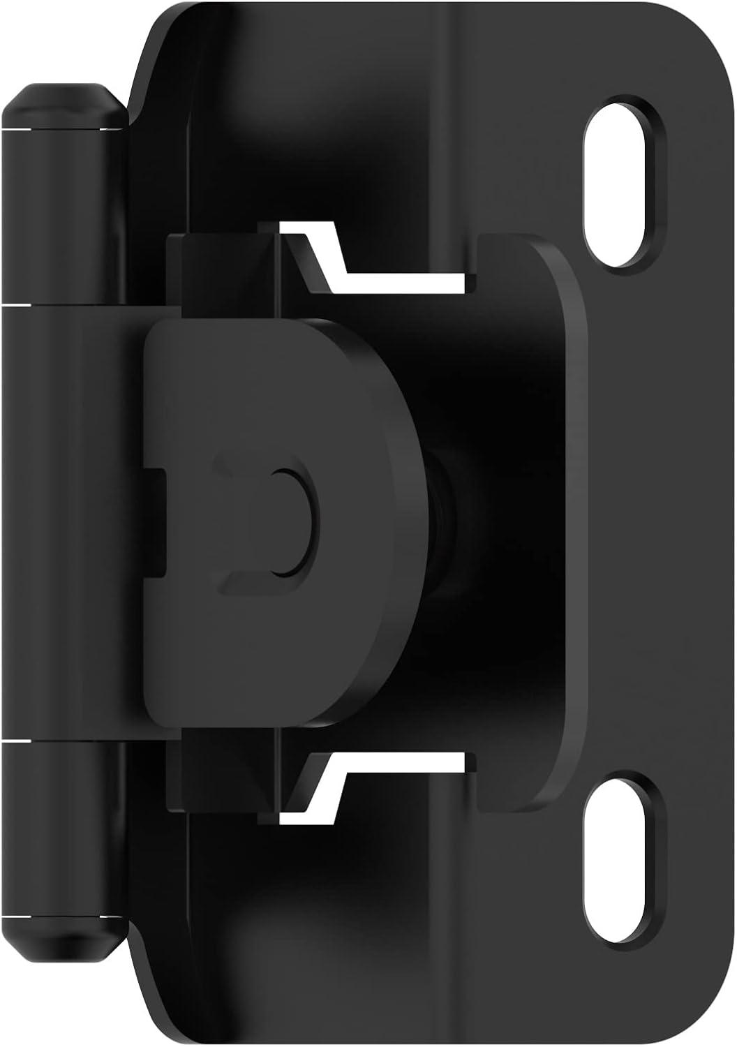 imageAmerock Double Demountable Cabinet Hinge 38 inch 10 mm Inset Hinge Satin Nickel 2 Pack SelfClosing Hinge Cabinet Door HingeMatte Black