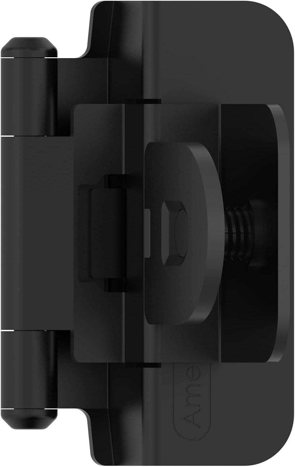 imageAmerock Double Demountable Cabinet Hinge 38 inch 10 mm Inset Hinge Satin Nickel 2 Pack SelfClosing Hinge Cabinet Door HingeMatte Black