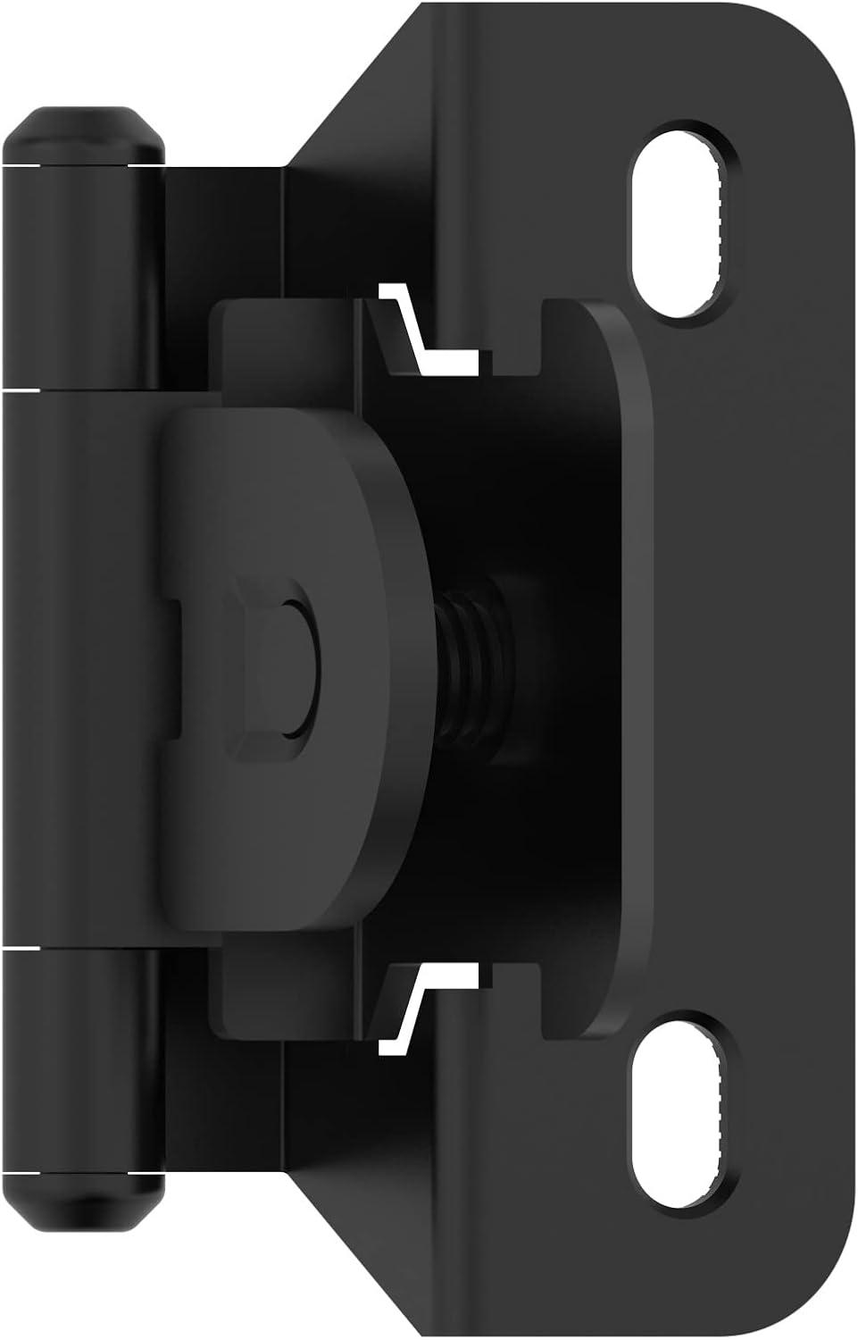 imageAmerock Double Demountable Cabinet Hinge 38 inch 10 mm Inset Hinge Satin Nickel 2 Pack SelfClosing Hinge Cabinet Door HingeMatte Black