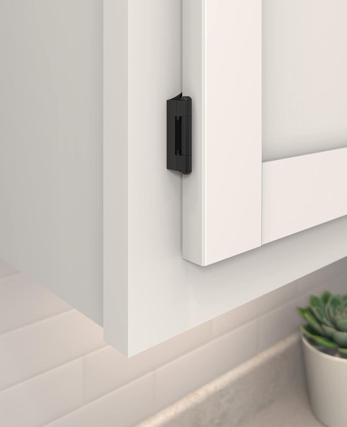 imageAmerock Double Demountable Cabinet Hinge 38 inch 10 mm Inset Hinge Satin Nickel 2 Pack SelfClosing Hinge Cabinet Door HingeMatte Black