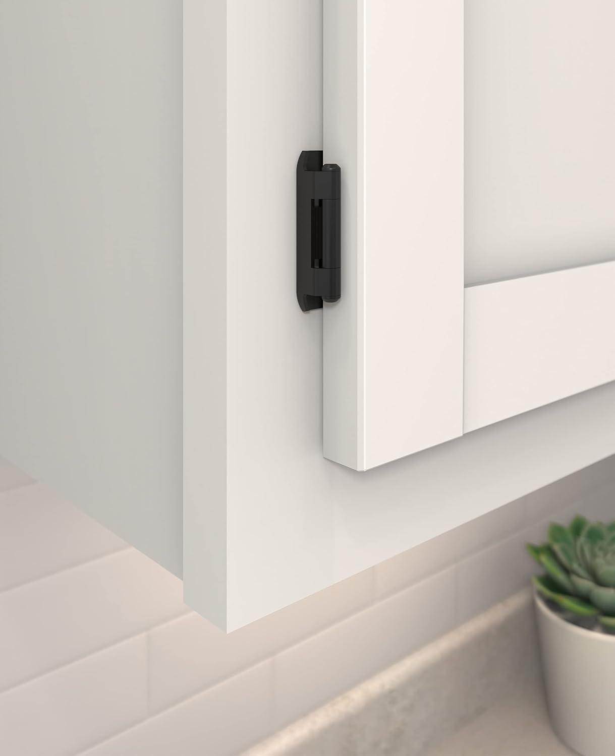 imageAmerock Double Demountable Cabinet Hinge 38 inch 10 mm Inset Hinge Satin Nickel 2 Pack SelfClosing Hinge Cabinet Door HingeMatte Black