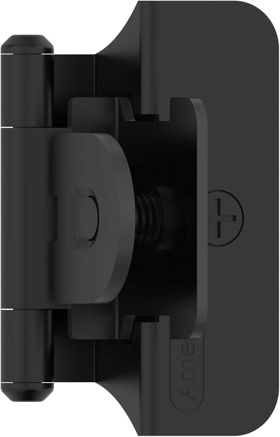 imageAmerock Double Demountable Cabinet Hinge 38 inch 10 mm Inset Hinge Satin Nickel 2 Pack SelfClosing Hinge Cabinet Door HingeMatte Black