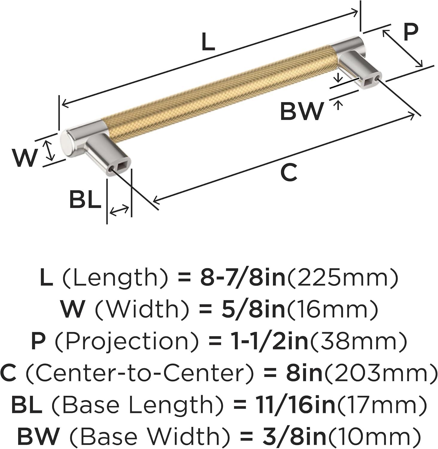 imageAmerock Kitchen Cabinet Pull Golden Champagne 6516 in 160 mm CentertoCenter Bronx 1 Pack Furniture Hardware Cabinet Handle Bathroom Drawer PullPolished NickelChampagne Bronze