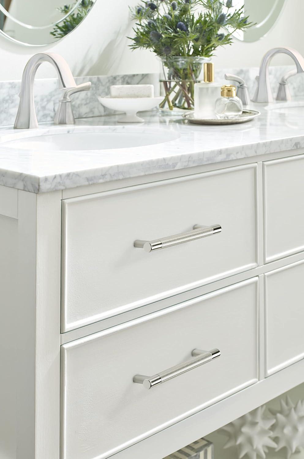 imageAmerock Kitchen Cabinet Pull Golden Champagne 6516 in 160 mm CentertoCenter Bronx 1 Pack Furniture Hardware Cabinet Handle Bathroom Drawer PullPolished Nickel