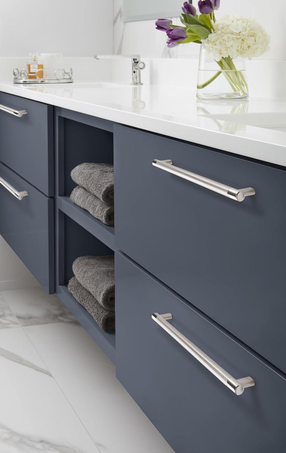 imageAmerock Kitchen Cabinet Pull Golden Champagne 6516 in 160 mm CentertoCenter Bronx 1 Pack Furniture Hardware Cabinet Handle Bathroom Drawer PullPolished Nickel