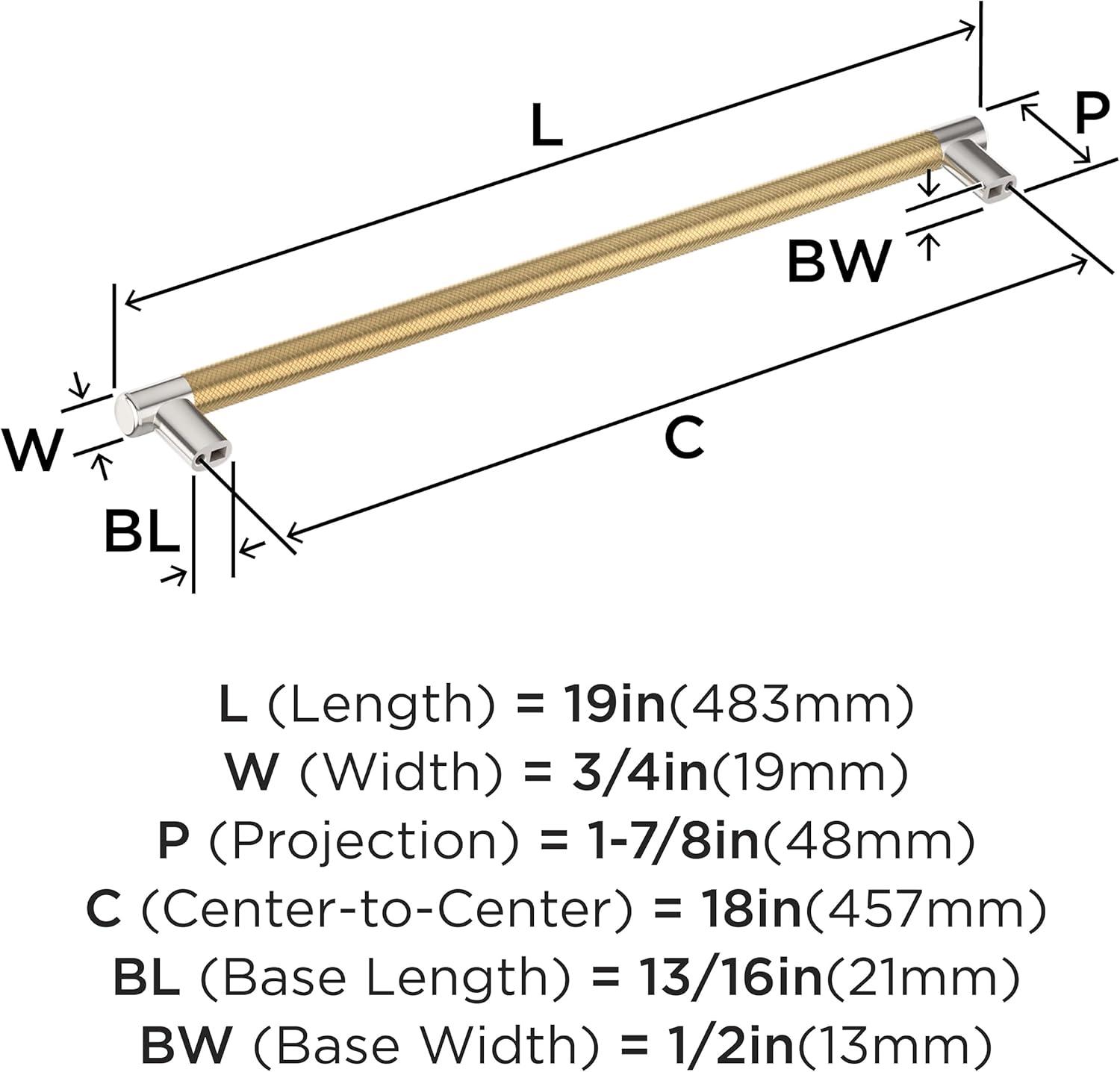 imageAmerock Kitchen Cabinet Pull Golden Champagne 6516 in 160 mm CentertoCenter Bronx 1 Pack Furniture Hardware Cabinet Handle Bathroom Drawer PullPolished NickelChampagne Bronze