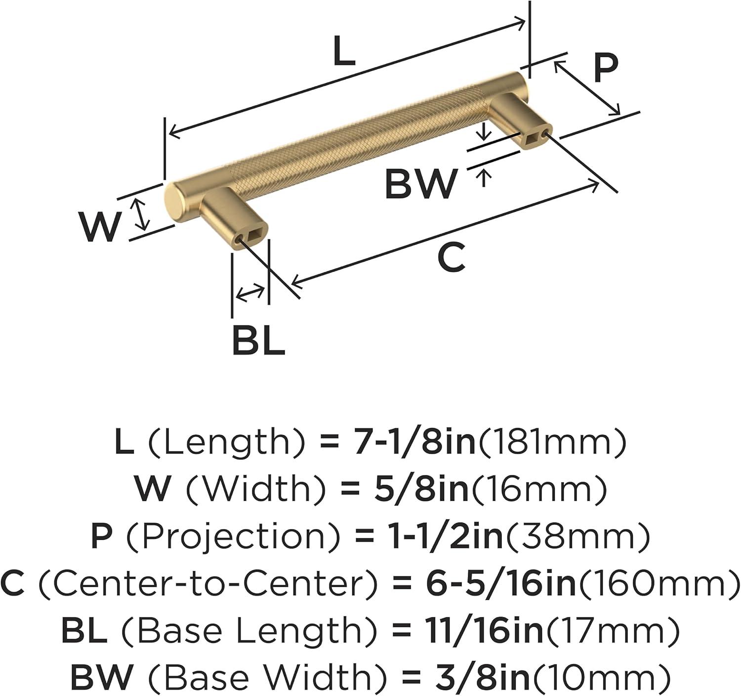 imageAmerock Kitchen Cabinet Pull Golden Champagne 6516 in 160 mm CentertoCenter Bronx 1 Pack Furniture Hardware Cabinet Handle Bathroom Drawer PullChampagne Bronze