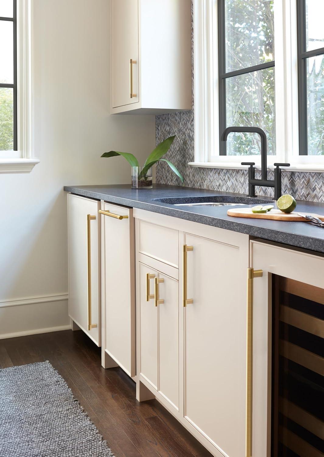 imageAmerock Kitchen Cabinet Pull Golden Champagne 6516 in 160 mm CentertoCenter Bronx 1 Pack Furniture Hardware Cabinet Handle Bathroom Drawer PullChampagne Bronze