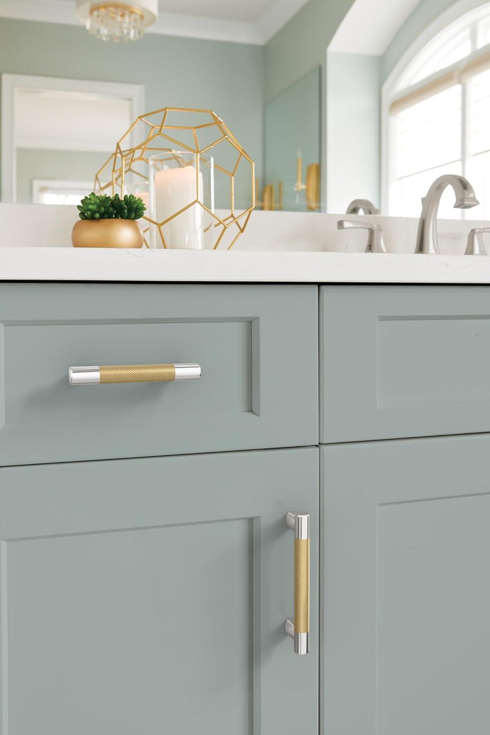 imageAmerock Kitchen Cabinet Pull Golden Champagne 6516 in 160 mm CentertoCenter Bronx 1 Pack Furniture Hardware Cabinet Handle Bathroom Drawer PullPolished NickelChampagne Bronze