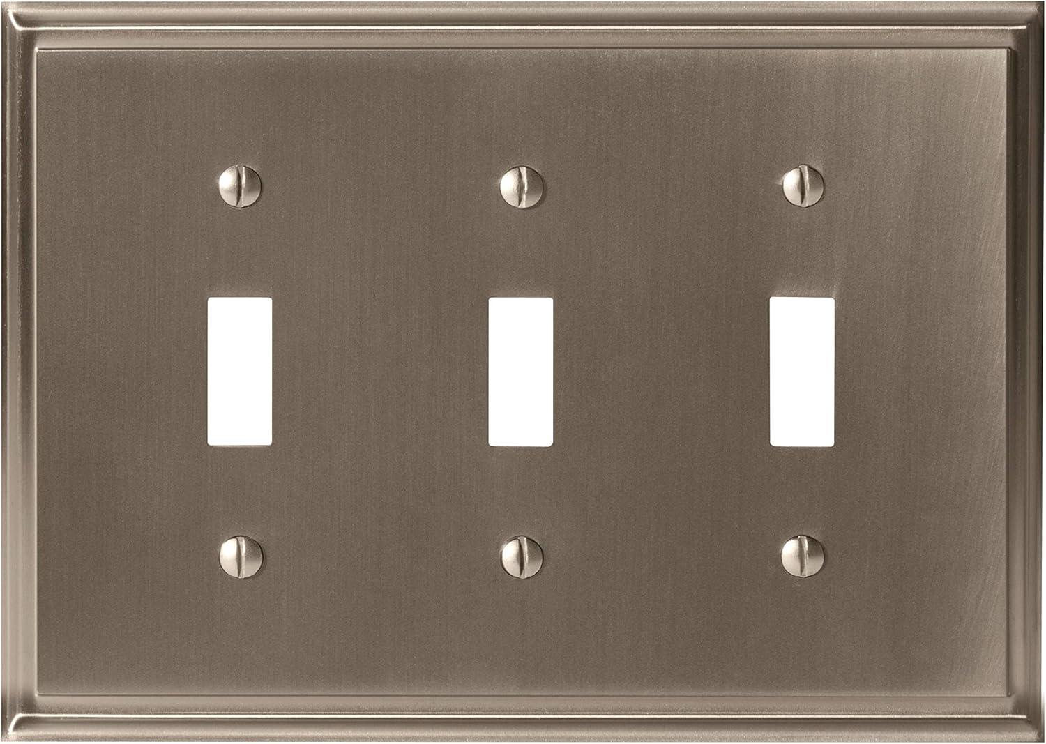 imageAmerock Wall Plate Black Bronze 1 Toggle Switch Plate Cover Mulholland 1 Pack Light Switch CoverSatin Nickel