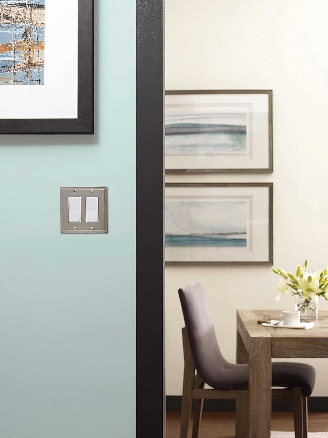 imageAmerock Wall Plate Black Bronze 1 Toggle Switch Plate Cover Mulholland 1 Pack Light Switch CoverSatin Nickel