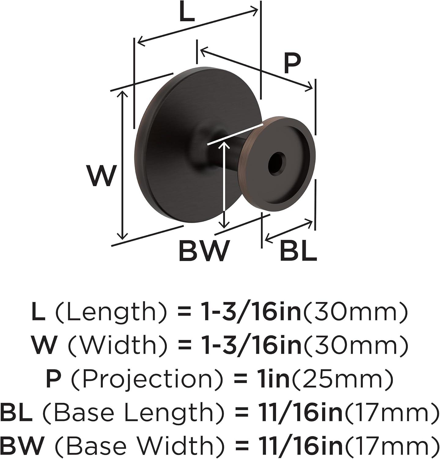 imageAmerock 10BX37025MB Matte Black Cabinet Knob 1316 inch 30mm Diameter 10 Pack Loop Furniture HardwareOil Rubbed Bronze