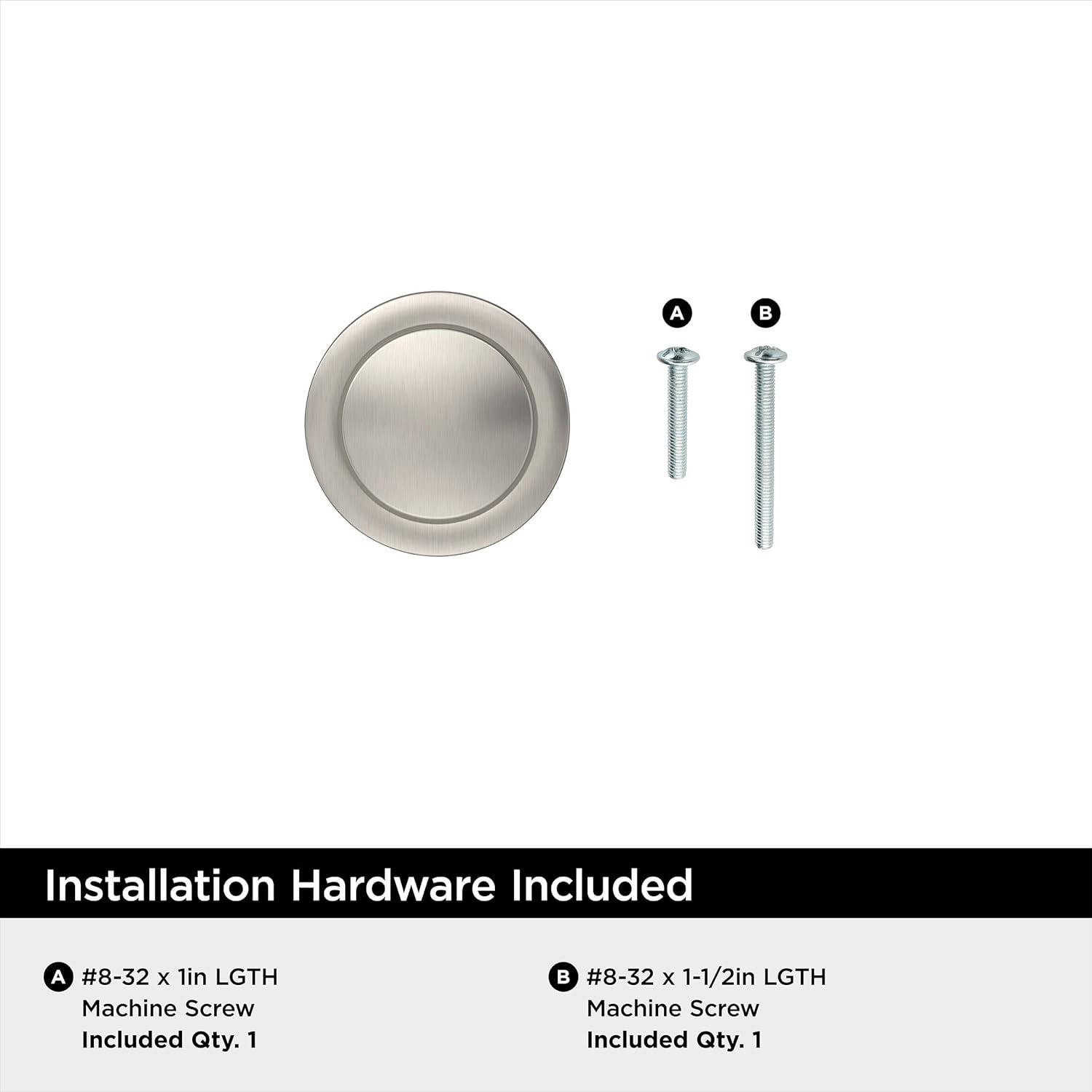 imageAmerock 10BX37025MB Matte Black Cabinet Knob 1316 inch 30mm Diameter 10 Pack Loop Furniture HardwareSatin Nickel