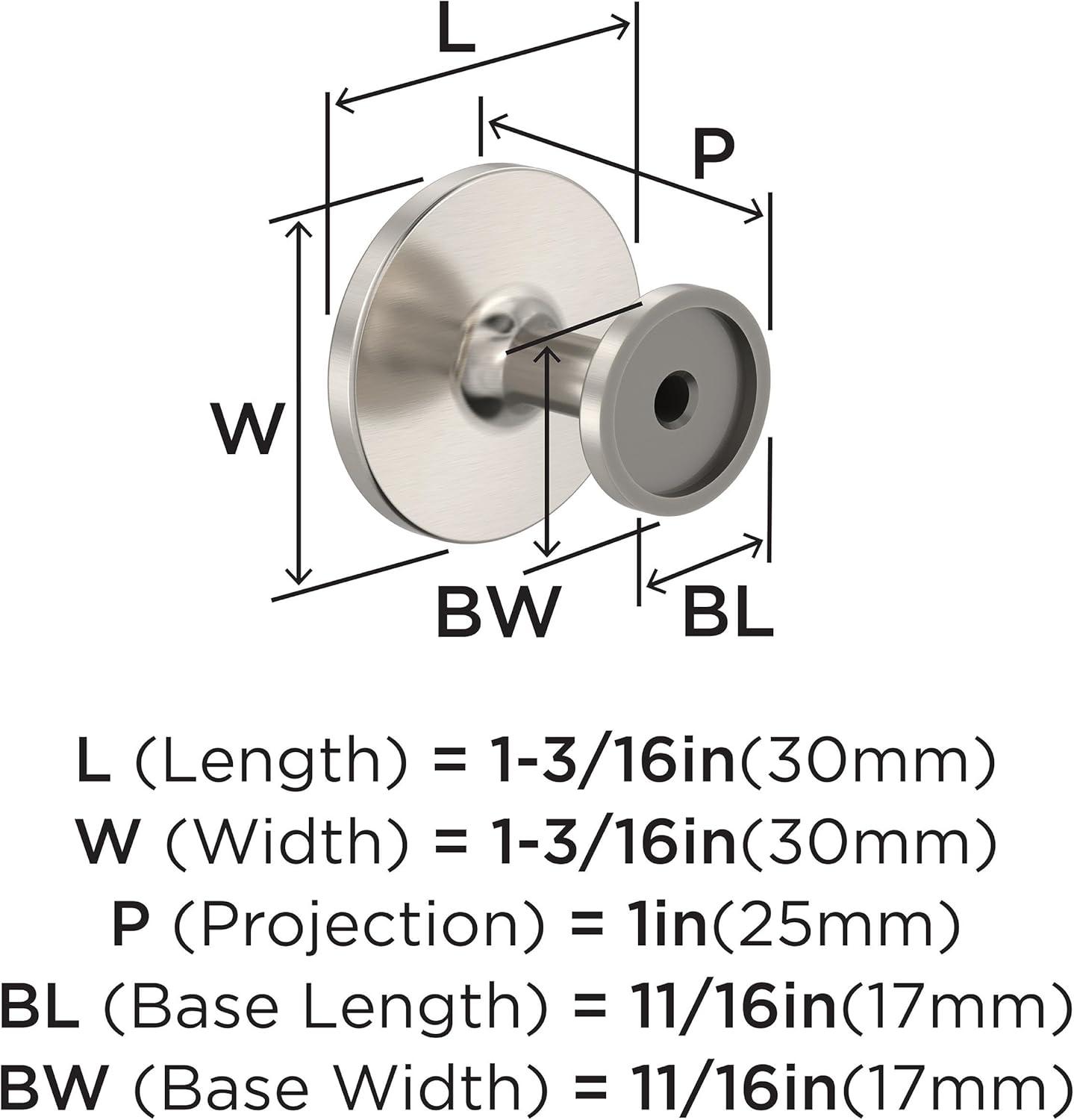 imageAmerock 10BX37025MB Matte Black Cabinet Knob 1316 inch 30mm Diameter 10 Pack Loop Furniture HardwareSatin Nickel