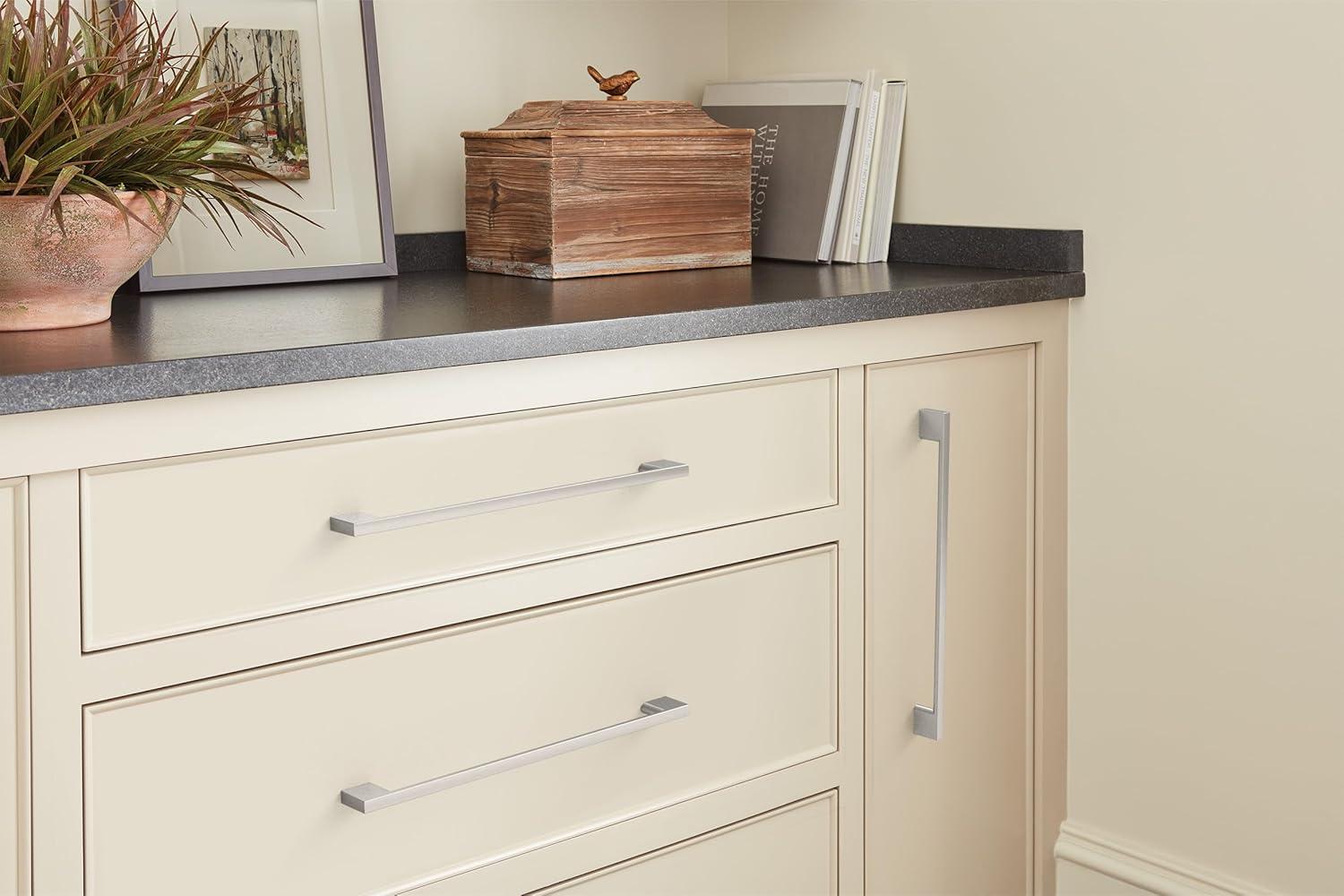 imageAmerock 10BX37132MB Matte Black Cabinet Pull 5116 inch 128mm CentertoCenter 10 Pack Cityscape Furniture HardwareSatin Nickel