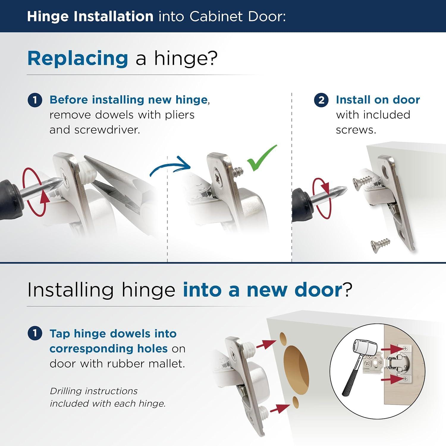 imageAmerock 2 Pack Full Overlay 165 Degree Lazy Susan BiFold Door SelfClosing Concealed Hinge for Frameless Cabinet165 Degree Face Frame