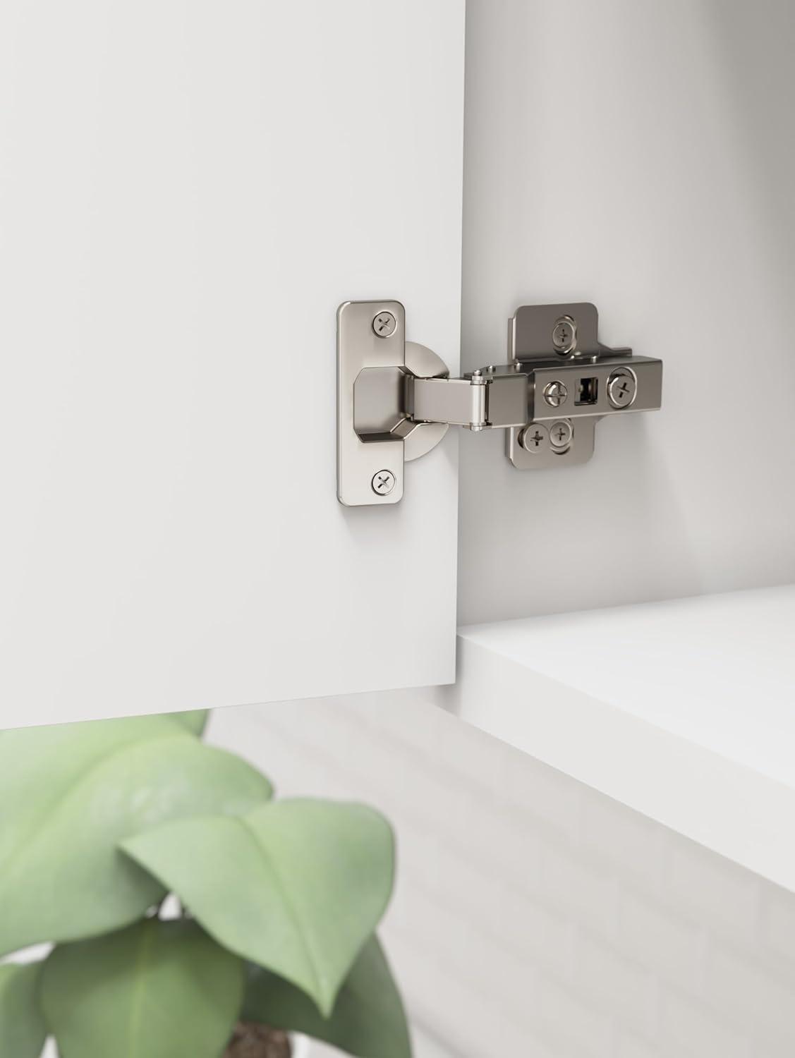 imageAmerock 2 Pack Full Overlay SelfClosing Euro Concealed Hinge for Frameless Cabinet 105degree Opening Angle with 3Way adjustabilityHalf Overlay Frameless