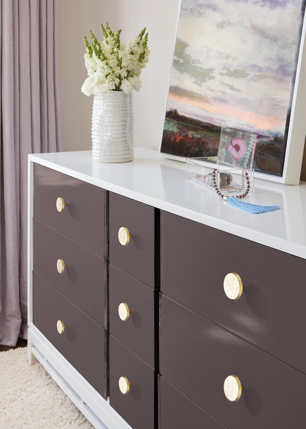 imageAmerock 2PK36971PNK Accents Round Cabinet Knob Furniture Knob GoldPink Decorative Drawer PullGoldMother of Pearl
