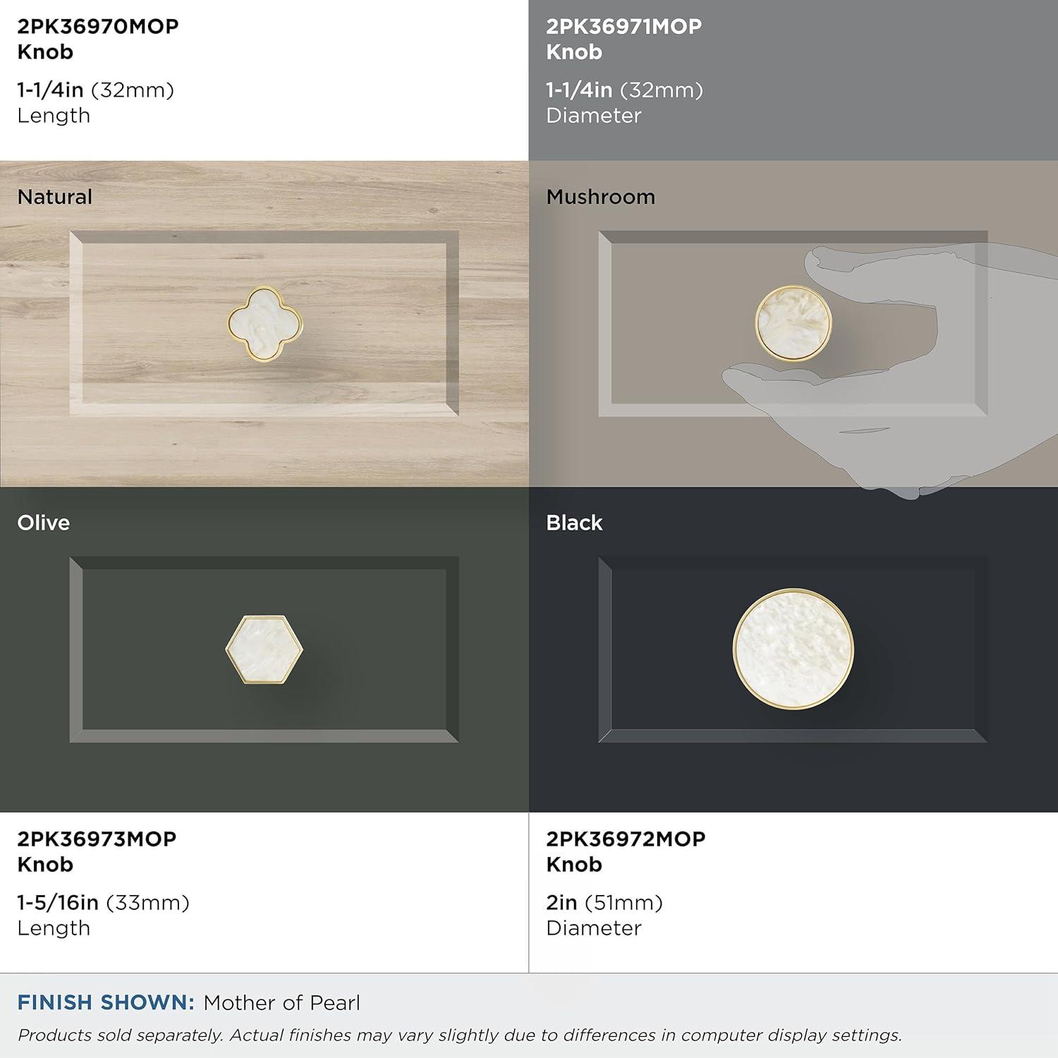 imageAmerock 2PK36971PNK Accents Round Cabinet Knob Furniture Knob GoldPink Decorative Drawer PullGoldMother of Pearl