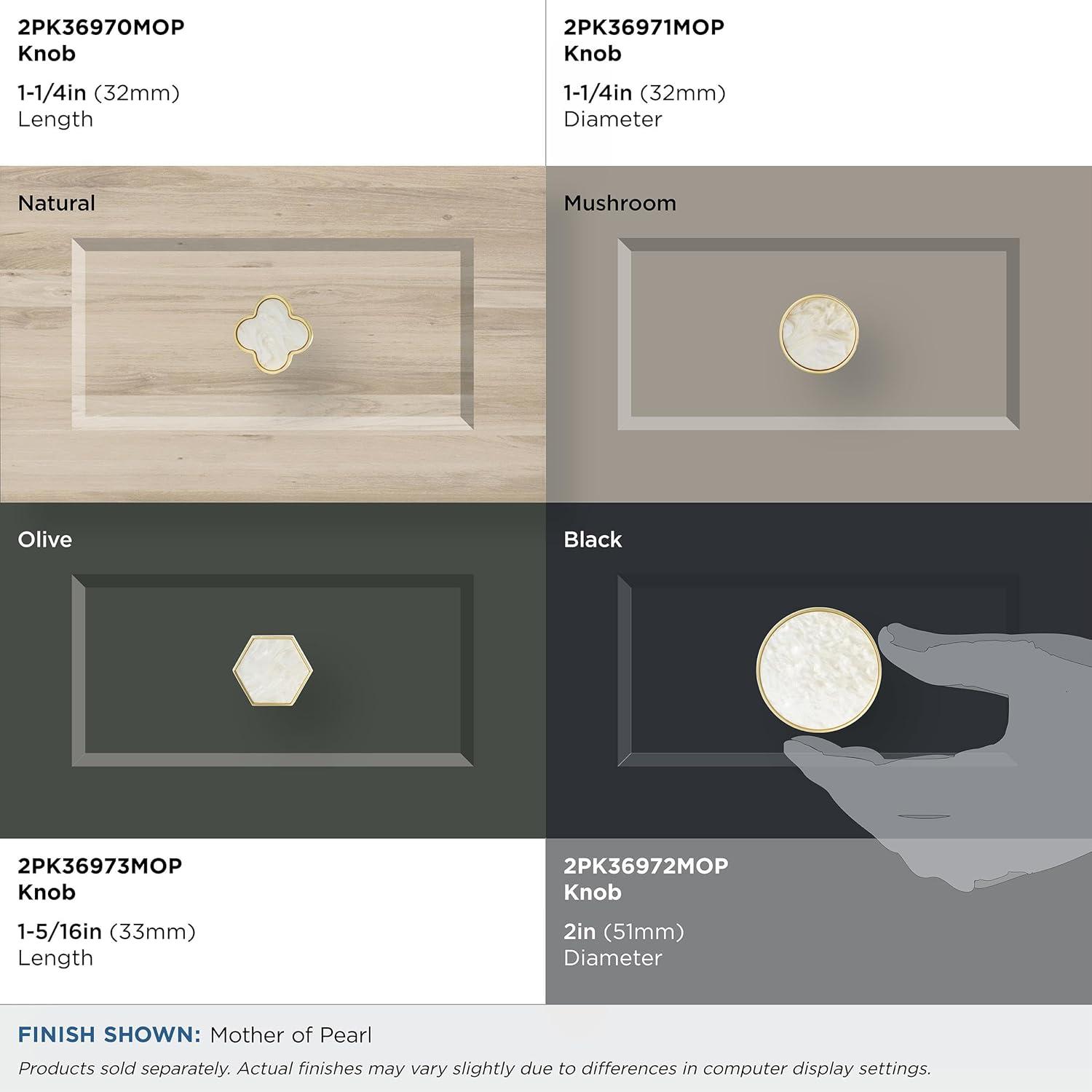 imageAmerock 2PK36971PNK Accents Round Cabinet Knob Furniture Knob GoldPink Decorative Drawer PullGoldMother of Pearl