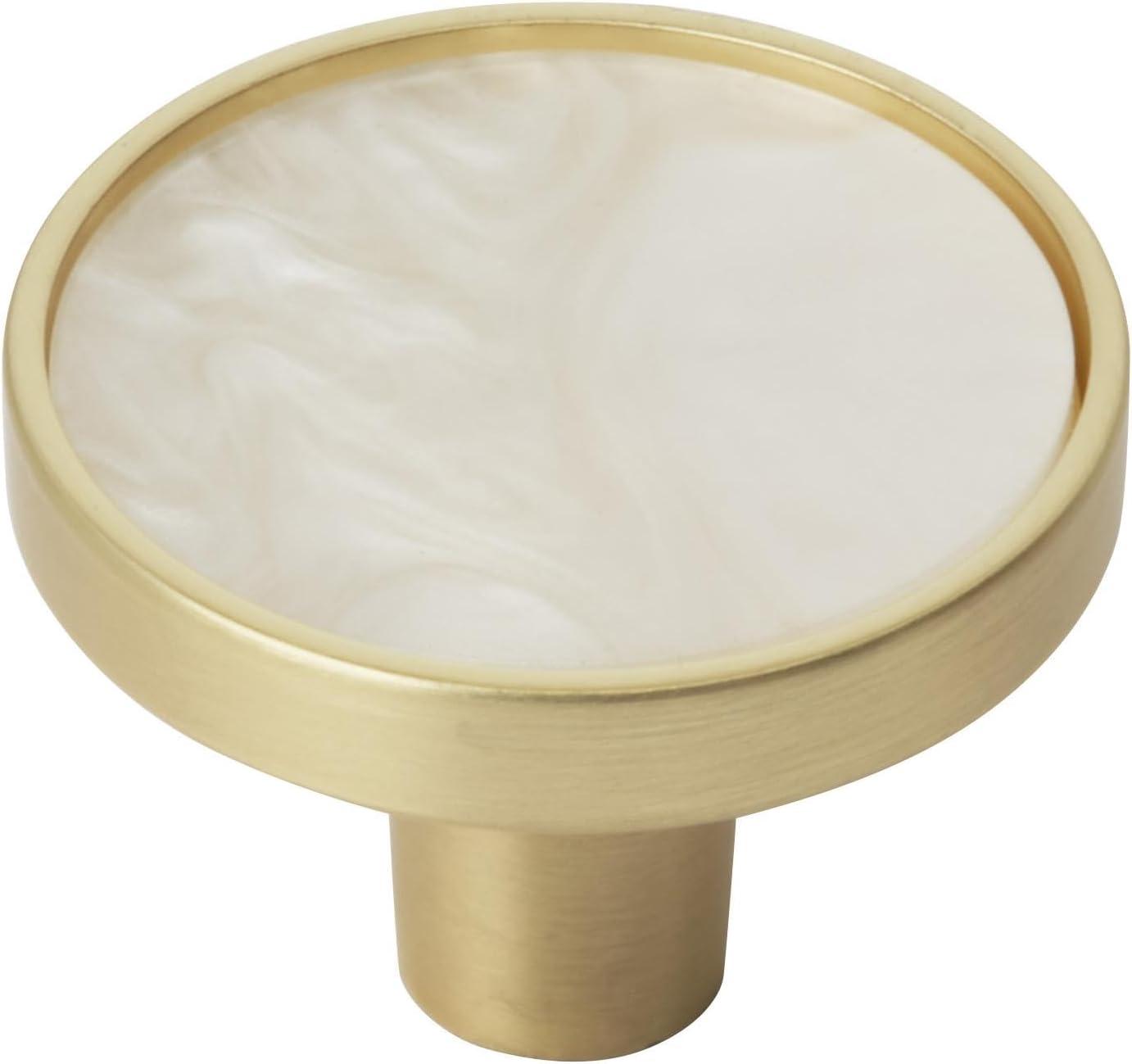 imageAmerock 2PK36971PNK Accents Round Cabinet Knob Furniture Knob GoldPink Decorative Drawer PullGoldMother of Pearl