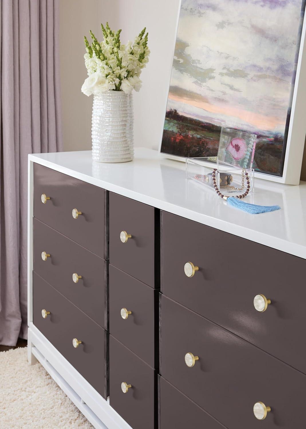 imageAmerock 2PK36971PNK Accents Round Cabinet Knob Furniture Knob GoldPink Decorative Drawer PullGoldMother of Pearl