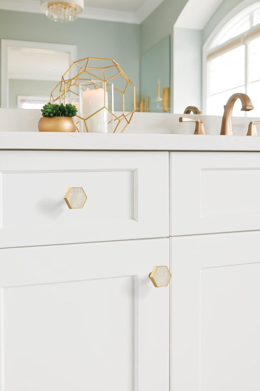 imageAmerock 2PK36971PNK Accents Round Cabinet Knob Furniture Knob GoldPink Decorative Drawer PullGoldMother of Pearl