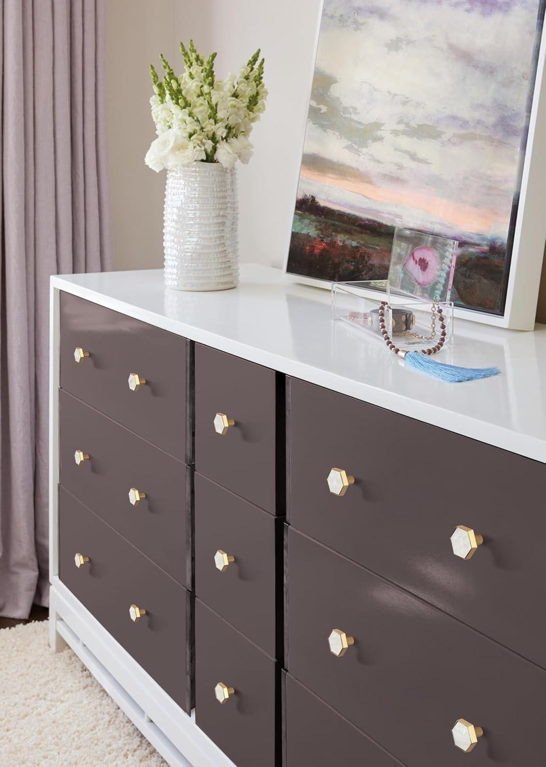 imageAmerock 2PK36971PNK Accents Round Cabinet Knob Furniture Knob GoldPink Decorative Drawer PullGoldMother of Pearl