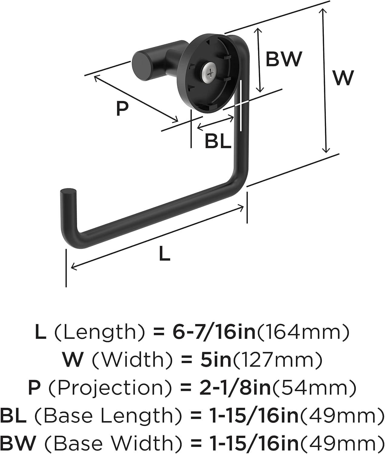 imageAmerock BH26541MB Matte Black Towel Bar 6716 in 164 mm Length Towel Holder Arrondi Hand Towel Holder for Bathroom Wall Small Kitchen Bath Accessories